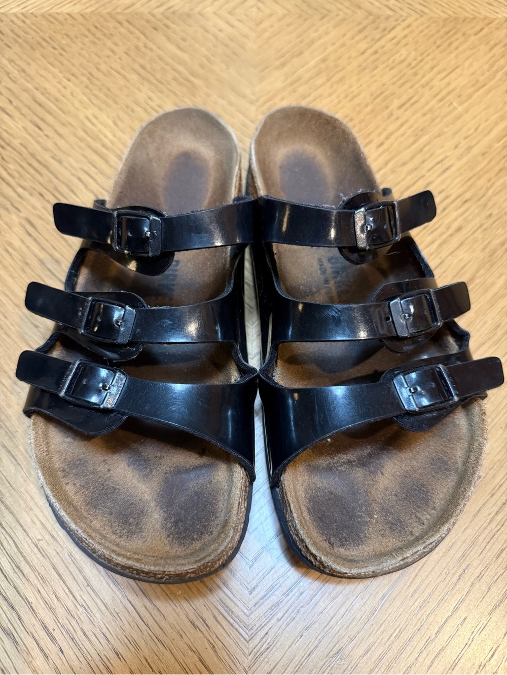 Birkenstock Shiney Black Birko-Flor Style | Size 37